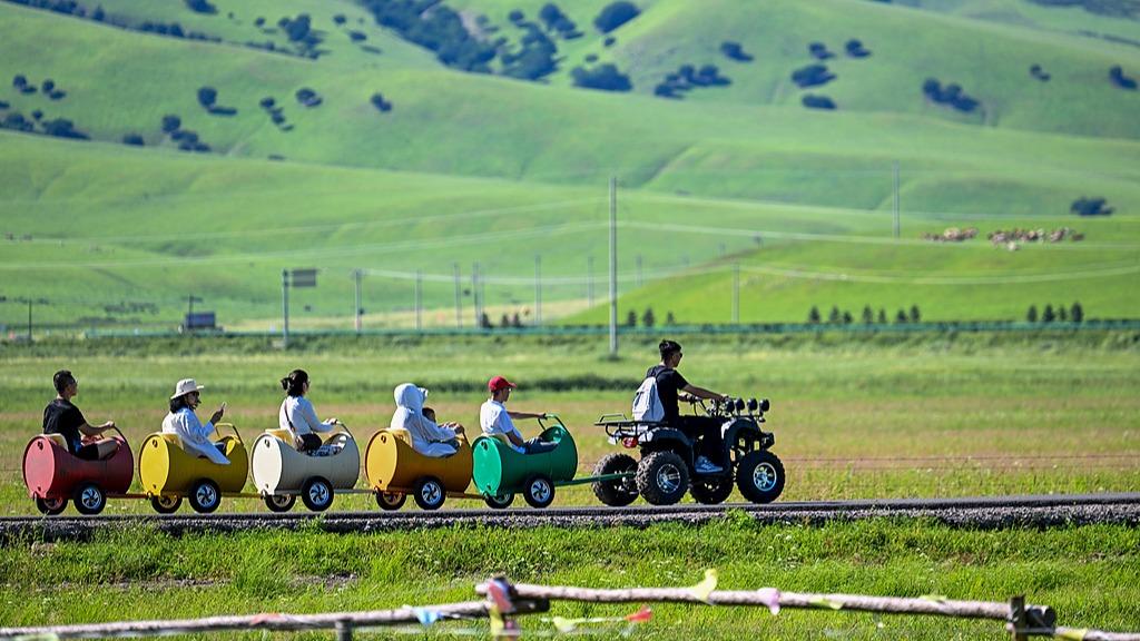 The Ulan Maodu Grassland in Inner Mongolia is covered in lush greenery