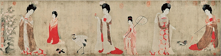簪花仕女图 唐 周昉/绘 作者供图