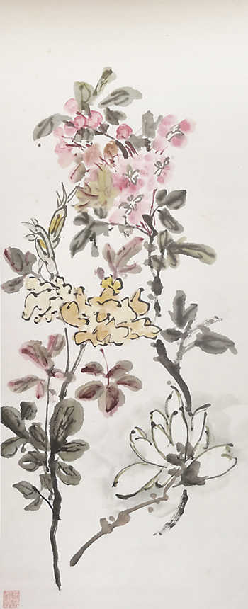 交枝双花（中国画）　黄宾虹
