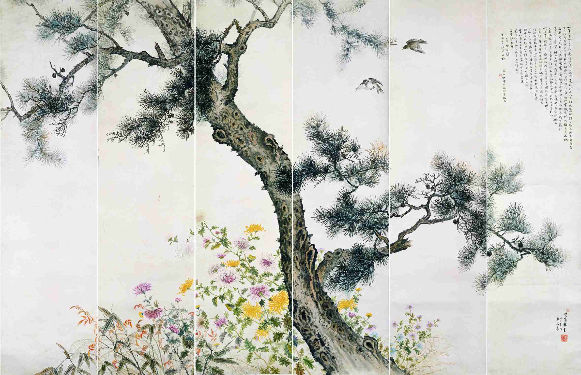 松·菊（国画） 173×273厘米  1931年  何香凝 何香凝美术馆藏