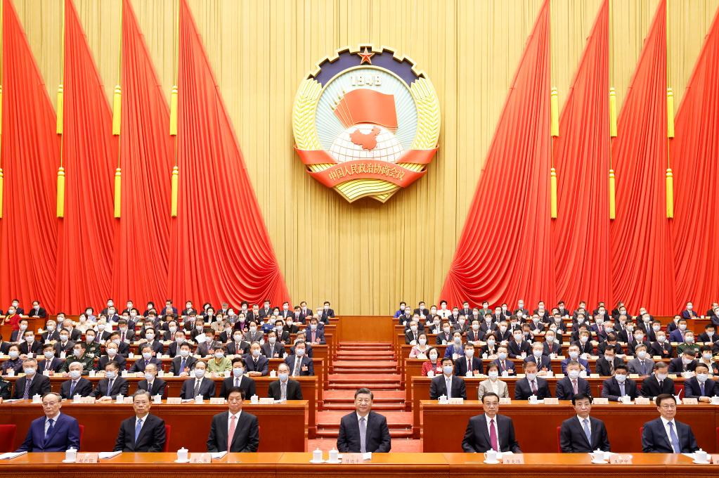 The fifth session of the 13th National Committee of the Chinese People’s Political Consultative Conference (CPPCC) opens at the Great Hall of the People in Beijing, capital of China, March 4, 2022. Xi Jinping, Li Keqiang, Li Zhanshu, Wang Huning, Zhao Leji, Han Zheng and Wang Qishan attended the opening meeting of the fifth session of the 13th National Committee of the CPPCC. Wang Yang, chairman of the CPPCC National Committee, delivered a work report of the Standing Committee of the CPPCC National Committee to the session. (Xinhua/Huang Jingwen)