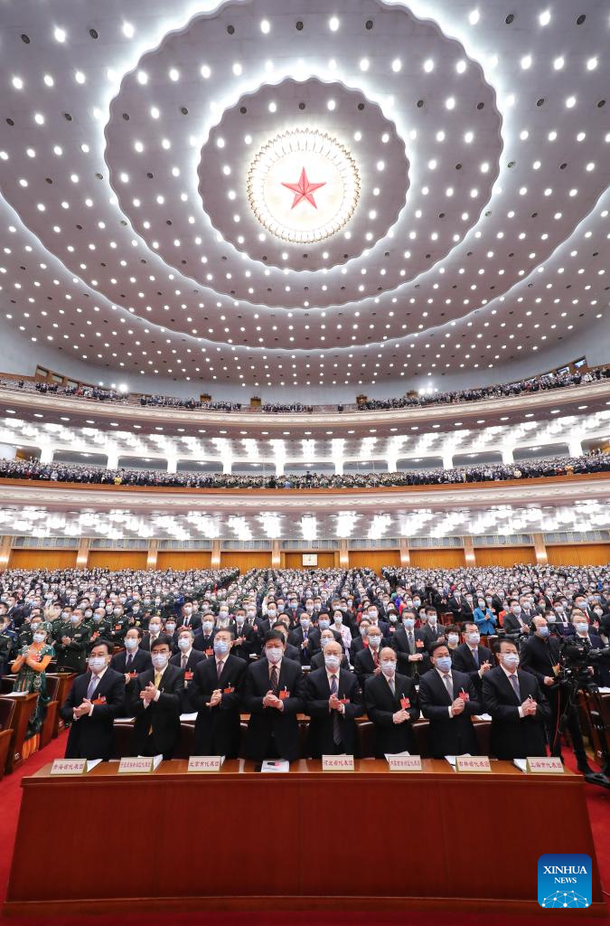 The fifth session of the 13th National People’s Congress (NPC) opens at the Great Hall of the People in Beijing, capital of China, March 5, 2022. (Xinhua/Gao Jie)