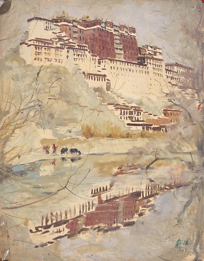 《布达拉宫》纸本油彩 62×40.3 1963