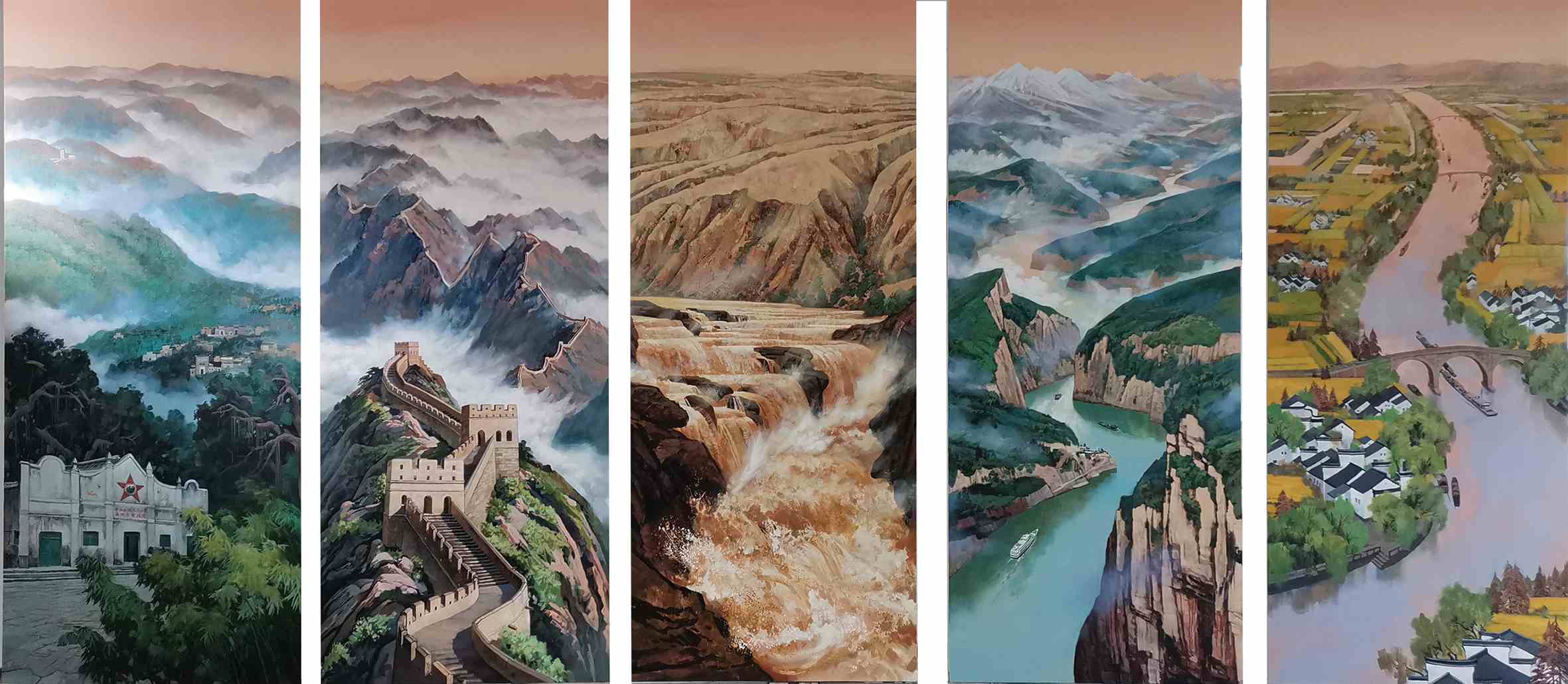 山河锦绣——国家文化公园 （油画） 350×750厘米 程向军