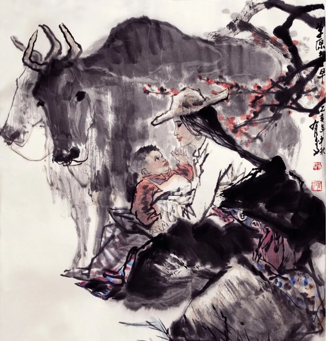 草原春早  姚有多  中国画 1995年  67×60cm  全国政协机关藏