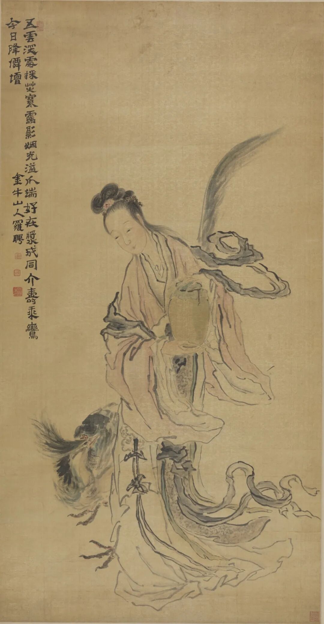 麻姑献寿图  罗聘  中国画 134.5×70cm  清代  中国美术馆藏